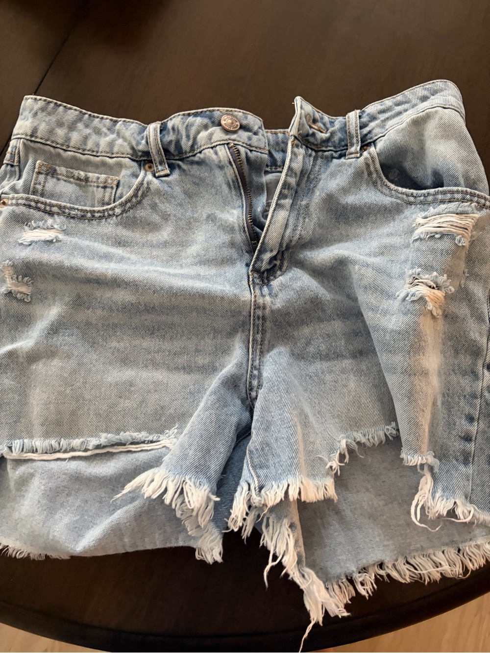 Rewash Light Blue Distressed Boyfriend Denim Shorts